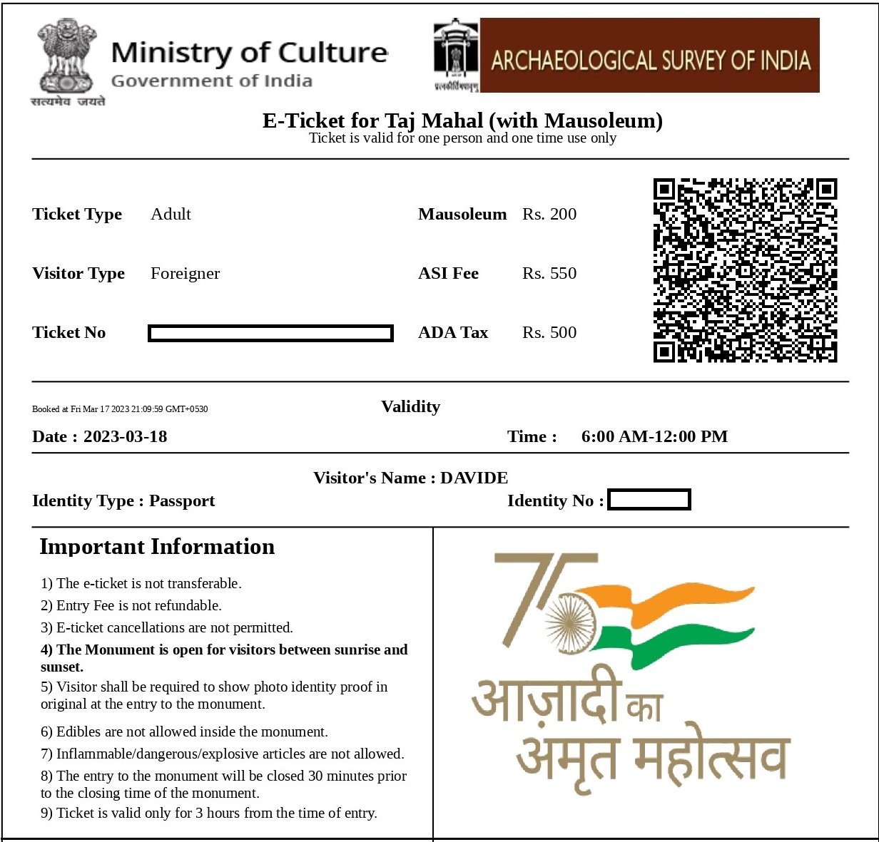 The Taj Mahal Entry Fee 2026: Ticket Prices for the Foreigner Tourist